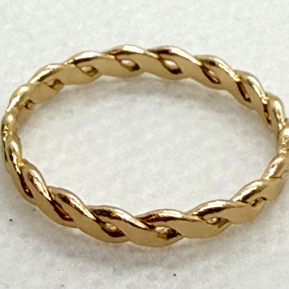 Set of 5 Gold Stacked Midi Rings Set - Picture 9 of 12